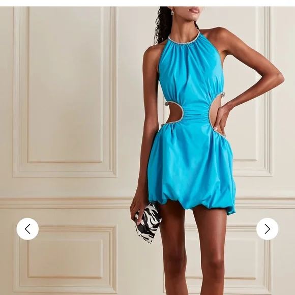 STAUD
Willa crystal-embellished cutout recycled taffeta halterneck mini dress - Picture 2 of 4